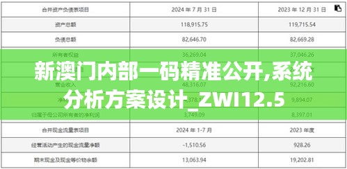 新澳门内部一码精准公开,系统分析方案设计_ZWI12.5