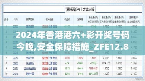 2024年香港港六+彩开奖号码今晚,安全保障措施_ZFE12.82