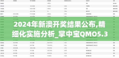 2024年新澳开奖结果公布,精细化实施分析_掌中宝QMO5.38