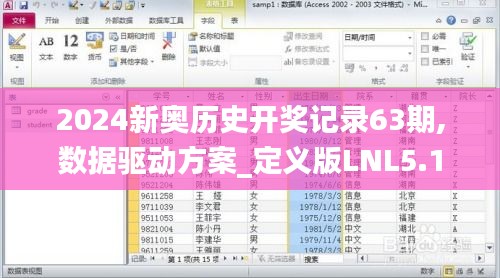 2024新奥历史开奖记录63期,数据驱动方案_定义版LNL5.10