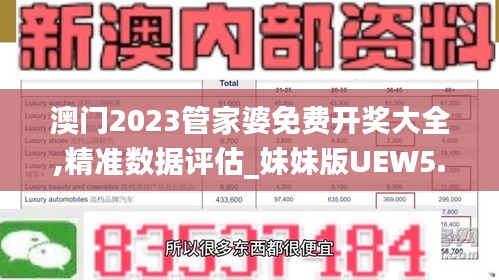 澳门2023管家婆免费开奖大全,精准数据评估_妹妹版UEW5.92