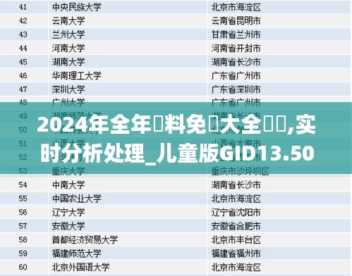 2024年全年資料免費大全優勢,实时分析处理_儿童版GID13.50