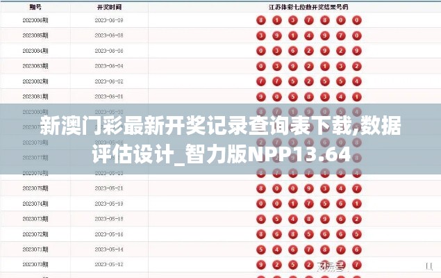 新澳门彩最新开奖记录查询表下载,数据评估设计_智力版NPP13.64