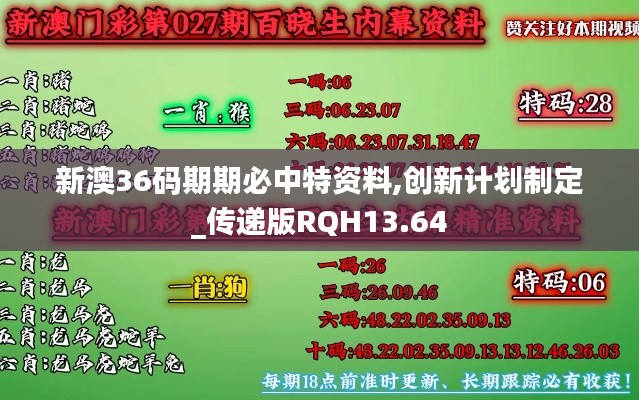 新澳36码期期必中特资料,创新计划制定_传递版RQH13.64