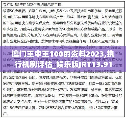 澳门王中王100的资料2023,执行机制评估_娱乐版JRT13.91