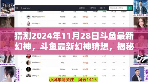 斗鱼顶级主播预测，揭秘未来之星——斗鱼最新幻神猜想（2024年11月版）