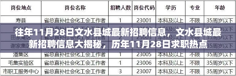 历年11月28日文水县城最新招聘信息揭秘与求职热点汇总