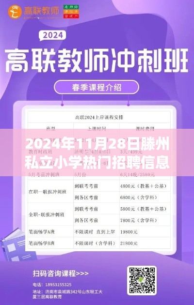 2024年滕州私立小学热门招聘信息揭秘，优质教育职位等你来挑战！