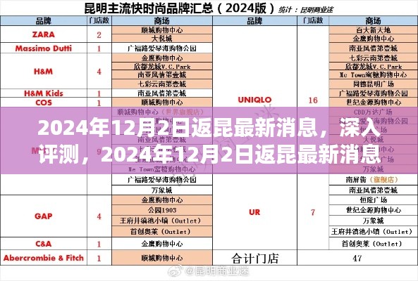 2024年12月2日返昆最新消息深度评测与产品全面介绍