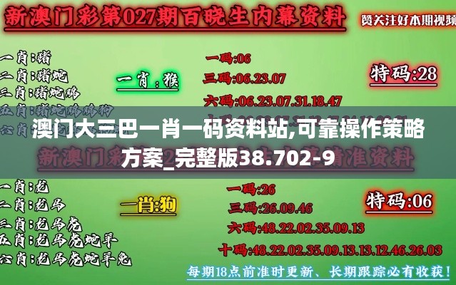 澳门大三巴一肖一码资料站,可靠操作策略方案_完整版38.702-9