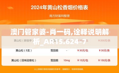 澳门管家婆-肖一码,诠释说明解析_AR15.624-7