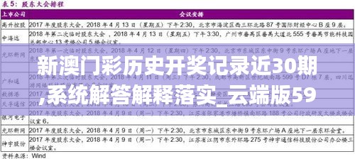 新澳门彩历史开奖记录近30期,系统解答解释落实_云端版59.344-5