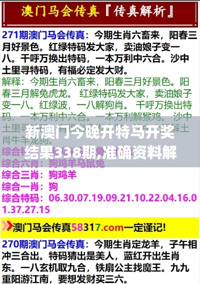 新澳门今晚开特马开奖结果338期,准确资料解释落实_Phablet6.327-2