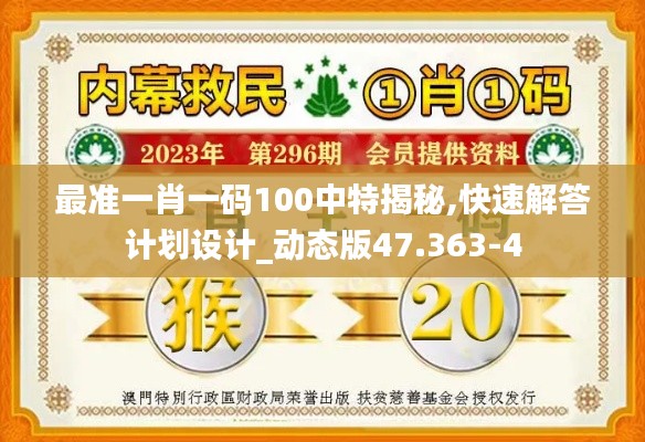 最准一肖一码100中特揭秘,快速解答计划设计_动态版47.363-4