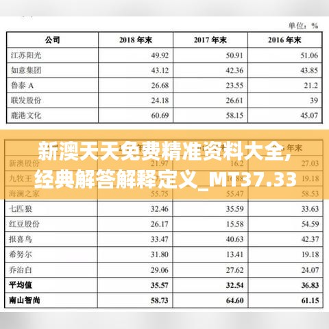 新澳天天免费精准资料大全,经典解答解释定义_MT37.339