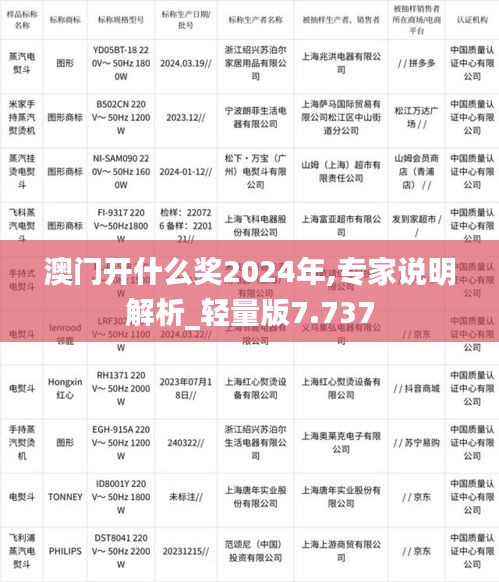 澳门开什么奖2024年,专家说明解析_轻量版7.737