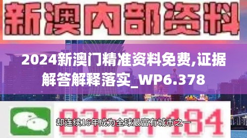 2024新澳门精准资料免费,证据解答解释落实_WP6.378