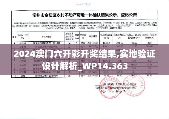 2024澳门六开彩开奖结果,实地验证设计解析_WP14.363