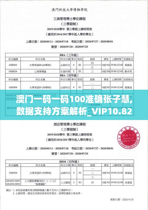 澳门一码一码100准确张子慧,数据支持方案解析_VIP10.820