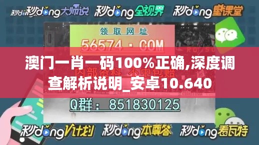 澳门一肖一码100%正确,深度调查解析说明_安卓10.640