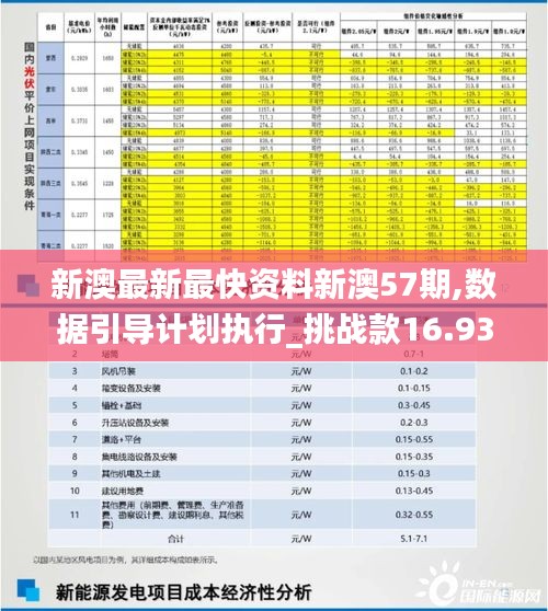 新澳最新最快资料新澳57期,数据引导计划执行_挑战款16.932