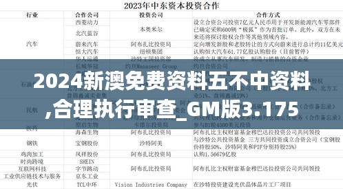 2024新澳免费资料五不中资料,合理执行审查_GM版3.175