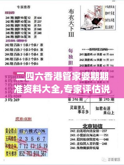 二四六香港管家婆期期准资料大全,专家评估说明_set7.978