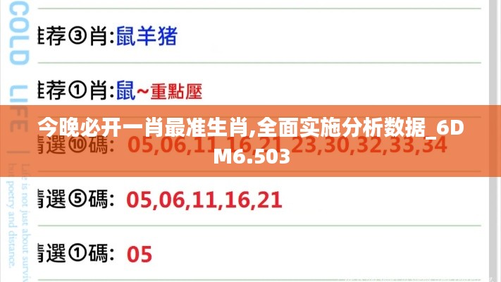 今晚必开一肖最准生肖,全面实施分析数据_6DM6.503