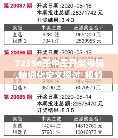 72396王中王开奖号码,精细化定义探讨_视频版3.102