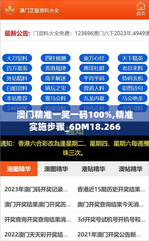 澳门精准一笑一码100%,精准实施步骤_6DM18.266