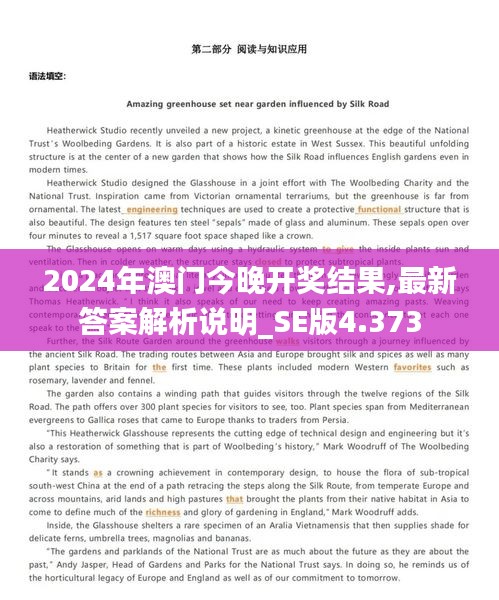 2024年澳门今晚开奖结果,最新答案解析说明_SE版4.373