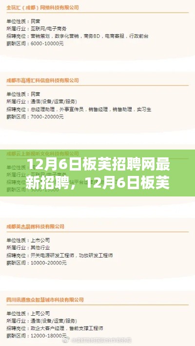 12月6日板芙招聘网最新招聘全面测评与介绍