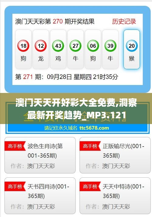 澳门天天开好彩大全免费,洞察最新开奖趋势_MP3.121