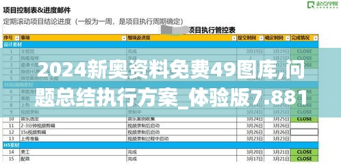 2024新奥资料免费49图库,问题总结执行方案_体验版7.881