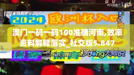 澳门一码一码100准确河南,效率资料解释落实_社交版5.847