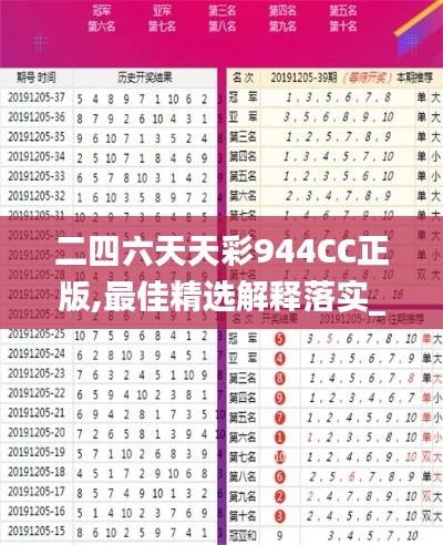 二四六天天彩944CC正版,最佳精选解释落实_云端版2.654