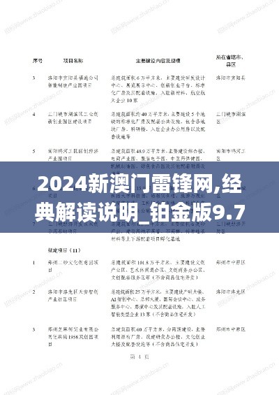 2024新澳门雷锋网,经典解读说明_铂金版9.764