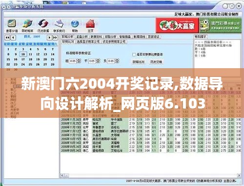 新澳门六2004开奖记录,数据导向设计解析_网页版6.103