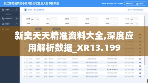 新奥天天精准资料大全,深度应用解析数据_XR13.199