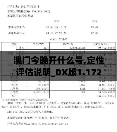 澳门今晚开什么号,定性评估说明_DX版1.172