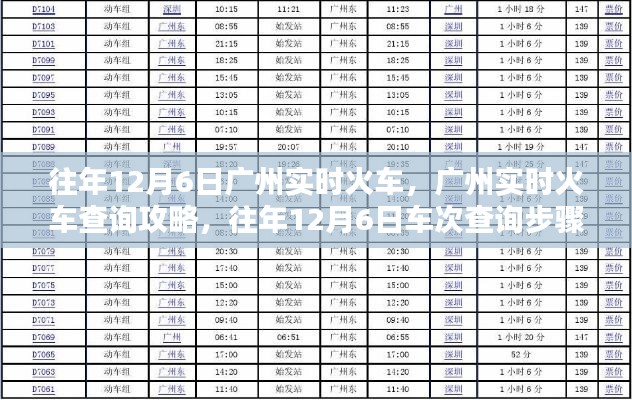 往年12月6日广州实时火车查询攻略，车次查询步骤详解及实时火车查询攻略分享