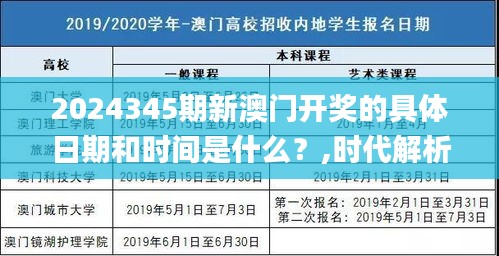 2024345期新澳门开奖的具体日期和时间是什么？,时代解析说明_扩展版10.659