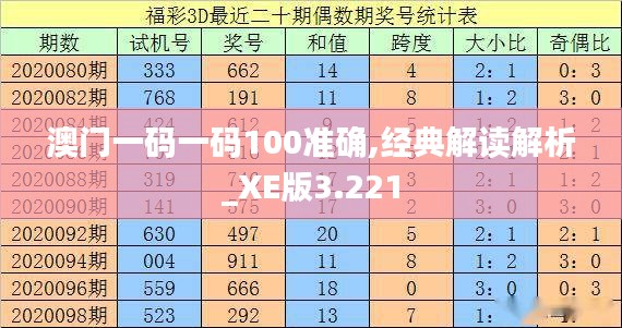 澳门一码一码100准确,经典解读解析_XE版3.221