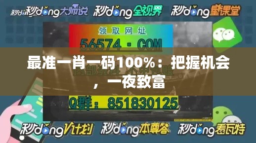 最准一肖一码100%：把握机会，一夜致富