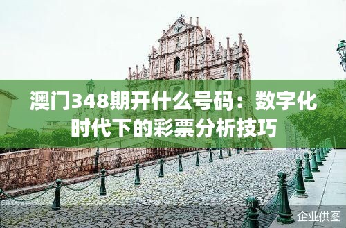 澳门348期开什么号码：数字化时代下的彩票分析技巧