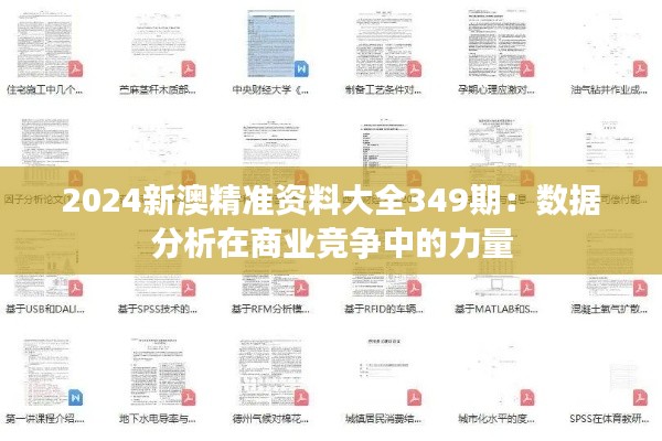 2024新澳精准资料大全349期：数据分析在商业竞争中的力量