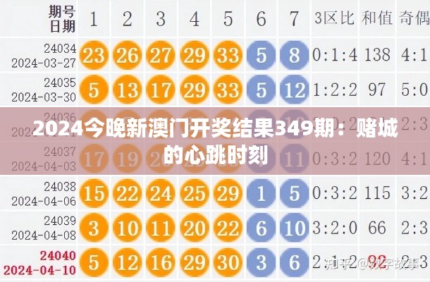 2024今晚新澳门开奖结果349期：赌城的心跳时刻