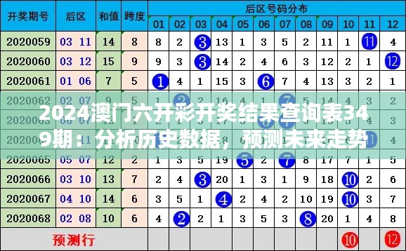 2024澳门六开彩开奖结果查询表349期：分析历史数据，预测未来走势