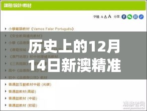 历史上的12月14日新澳精准资料免费公开：体会新澳人民的团结与进步