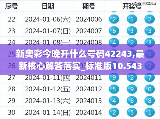 新奥彩今晚开什么号码42243,最新核心解答落实_标准版10.543